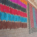 Drying leather in the place Kissaria, Marrakech