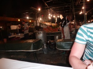 One of the many mini kitchens by the stalls in Jemaa el Fna